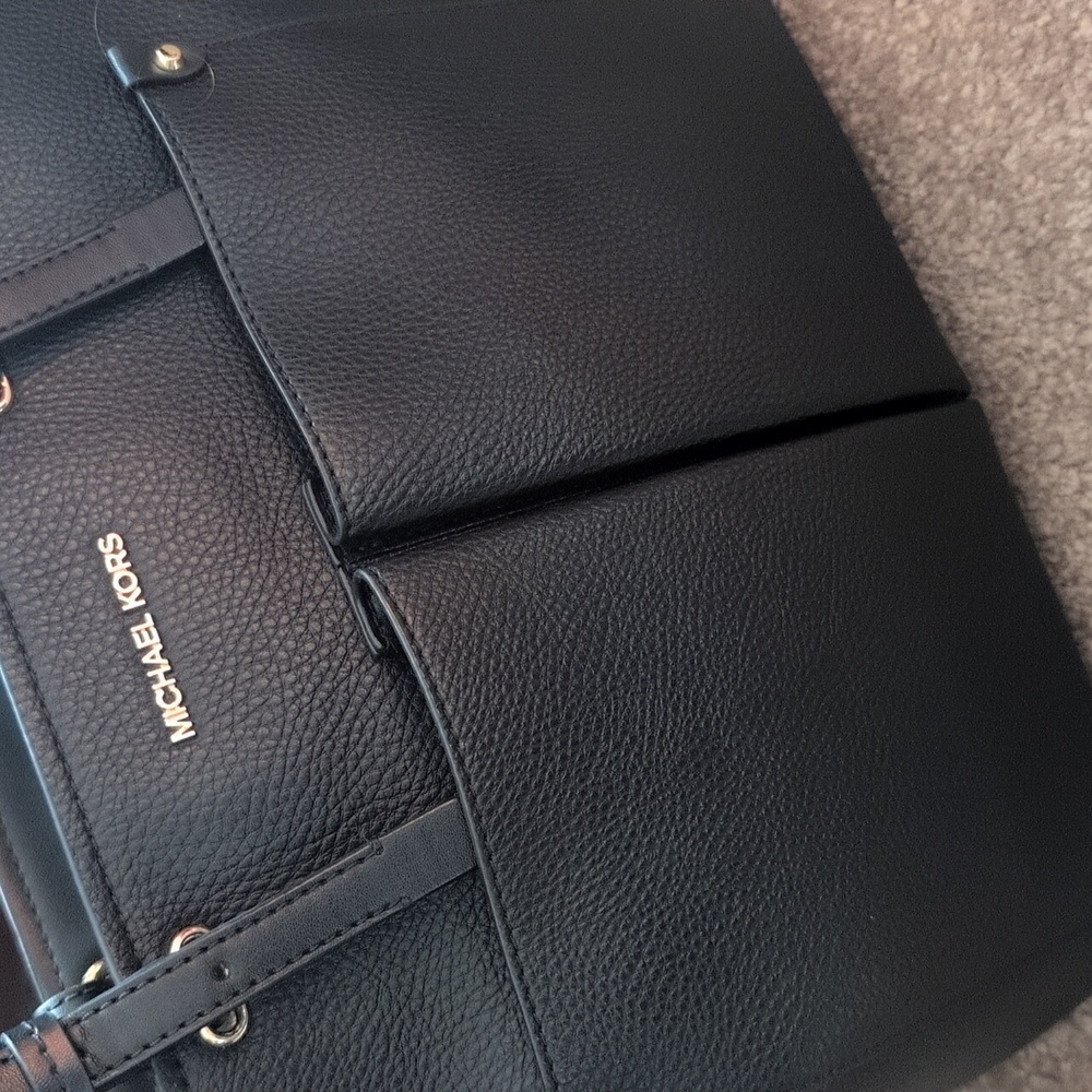 Michael Kors Black Tote with Gold Accents - Picture 9 of 16